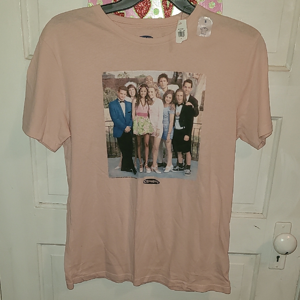 Old Navy Womens CLUELESS Graphic Tee - Light Pink